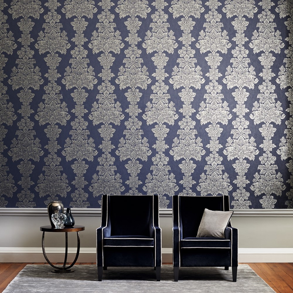 Katrina Wallpaper 312001 by Zoffany in Ink Blue